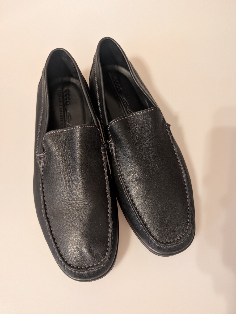 Ecco S Lite Black Leather Moccasin Loafer Sz 9-9.5, EU 43 NWOT